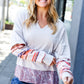 Boho Energy Taupe Stripe & Paisley Twofer Terry Top