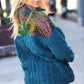 Going With You Teal Sequin & Sherpa Half Zip Pullover