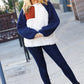 Seize The Day Navy & Taupe Quarter Zip Sherpa Pullover