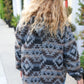 Call For You Grey Aztec Half Zip High Neck Hoodie