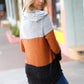 Heather Grey & Rust Color Block Hoodie Top