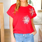 Light Me Up Red Sequin Firework Dolman Top