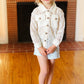Kids Giddy Up Cream Cotton Floral Lace Button Down Top