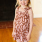 Kids Dreamy Animal Print Elastic Ruffle Neck Shoulder Tie Romper