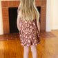 Kids Dreamy Animal Print Elastic Ruffle Neck Shoulder Tie Romper