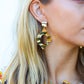 Gold Crushed Textured Geometric Cut-Out Earrings