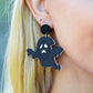 Halloween Black Ghost Acylic Dangle Earrings