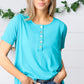 Sky Blue Dolphin Hem Shell Button Down Top