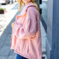 Beautiful You Blush Cinched Waist Zip Up Fleece Jacket