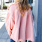 Beautiful You Blush Cinched Waist Zip Up Fleece Jacket