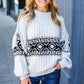 Ready For Anything Taupe & Black Tassel Aztec Sweater