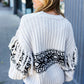 Ready For Anything Taupe & Black Tassel Aztec Sweater