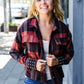 City Streets Burgundy & Rust Plaid Studded Cropped Jacket