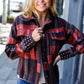 City Streets Burgundy & Rust Plaid Studded Cropped Jacket