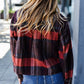 City Streets Burgundy & Rust Plaid Studded Cropped Jacket