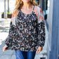 Boho Floral Ethnic Print Front Tie Woven Blouse