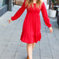 Lady In Red Hacci Fit & Flare Ruffle Dress