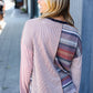 Mauve Stripe Two Tone Henley Color Block Top