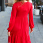 Lady In Red Hacci Fit & Flare Ruffle Dress