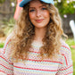 Baby Blue Glitter Smiley Face Mesh Trucker Hat