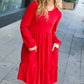 Lady In Red Hacci Fit & Flare Ruffle Dress