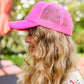 Neon Pink Glitter Smiley Face Mesh Trucker Hat