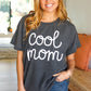 Take A Bow Charcoal "Cool Mom" Embroidery Pop-Up Rib Dolman Top