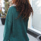 Lock Eyes Hunter Green Notched Neck With Patch Oversized Sweater