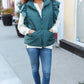 Feeling Festive Hunter Green Zipper Up Quilted Ruffle Sleeve Puffer Vest