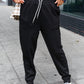 Black Scuba Knit Front Seam Sweatpants