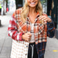 Catch Glances Muticolor Plaid Color Block Snap Button Shacket