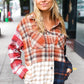 Catch Glances Muticolor Plaid Color Block Snap Button Shacket