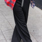 Weekend Ready Black Scuba Knit Drawstring Wide Leg Pants