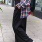 Weekend Ready Black Scuba Knit Drawstring Wide Leg Pants