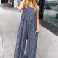 Feeling Femme' Charcoal Floral Print Baggy Overall Jumpsuit