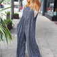 Feeling Femme' Charcoal Floral Print Baggy Overall Jumpsuit