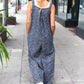 Feeling Femme' Charcoal Floral Print Baggy Overall Jumpsuit