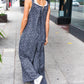 Feeling Femme' Charcoal Floral Print Baggy Overall Jumpsuit