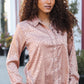 Diva Dreams Neude Animal Print Button Down Lace Shirt Top