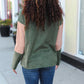 Holiday Vibes Taupe/Green Fleece Zip Up Cinched Hem Pullover