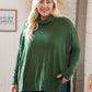 Hunter Green Cashmere Feel Turtleneck Sweater