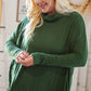 Hunter Green Cashmere Feel Turtleneck Sweater