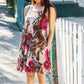 Summer Days Brown & Rose Abstract Animal Print Korean Silk Dress