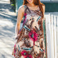 Summer Days Brown & Rose Abstract Animal Print Korean Silk Dress