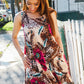 Summer Days Brown & Rose Abstract Animal Print Korean Silk Dress