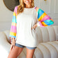 Just For You Rainbow Bubble Sleeve Terry Raglan Top
