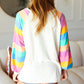 Just For You Rainbow Bubble Sleeve Terry Raglan Top