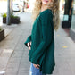 Casual Chic Hunter Green Oversized V Neck Rib Knit Sweater