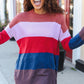 Lock Eyes Lilac Multi-Stripe Ribbed Knit Sweater Pullover