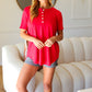 Take On The Day Ruby Dolphin Hem Shell Button Down Top